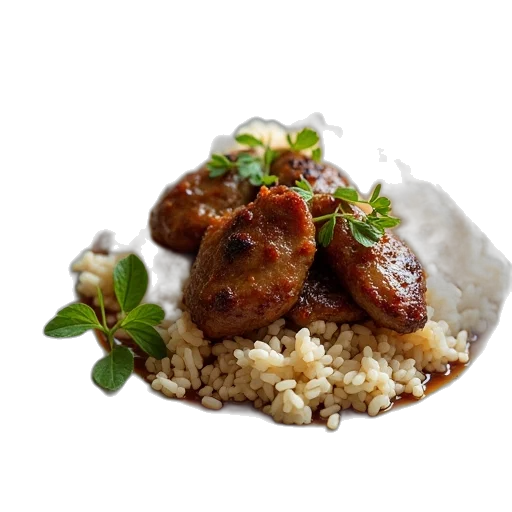food, plate, chicken, liver transparent PNG cut-out