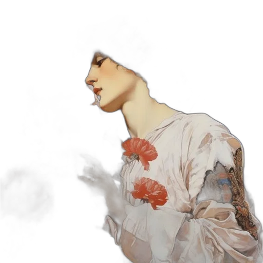 dress, face, jacket, flower transparent PNG cut-out