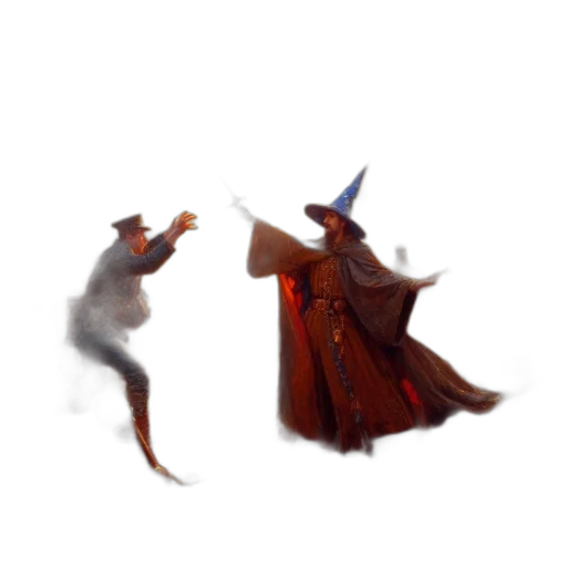 hat, dragon, staff, creature transparent PNG cut-out