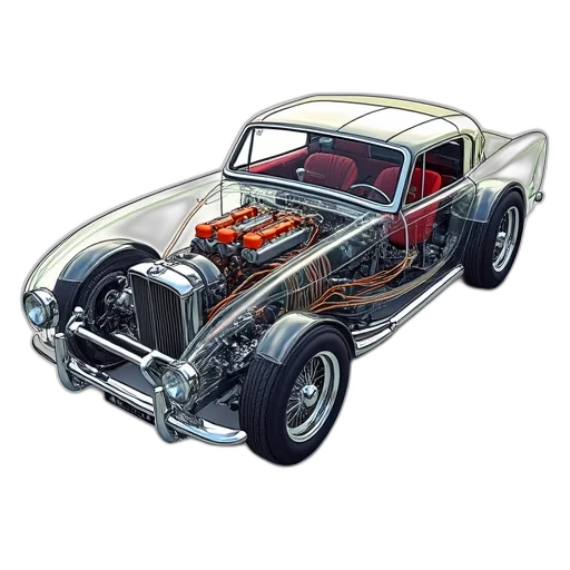 car, photorealistic, concept art, 3d render transparent PNG cut-out