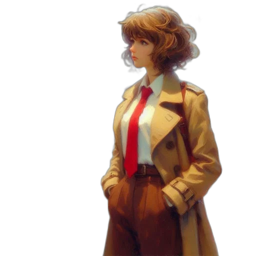 jacket, staff, dress, robot transparent PNG cut-out