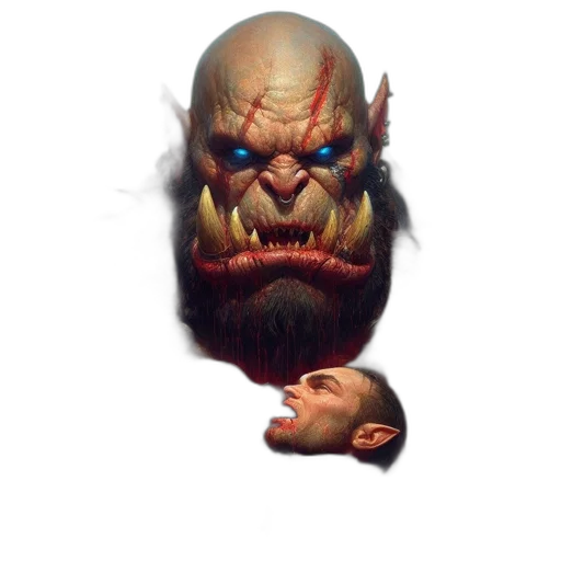 face, mask, creature, staff transparent PNG cut-out