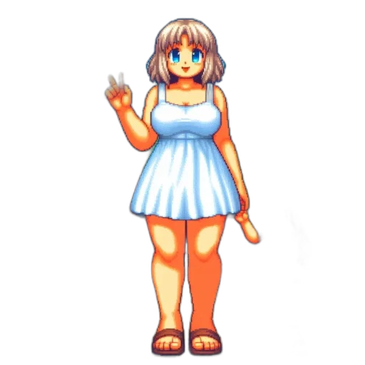 dress, robot, pixel art, concept art transparent PNG cut-out
