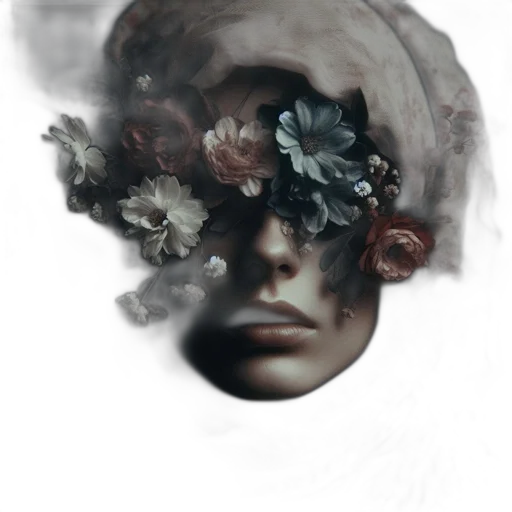 mask, face, crown, flower transparent PNG cut-out