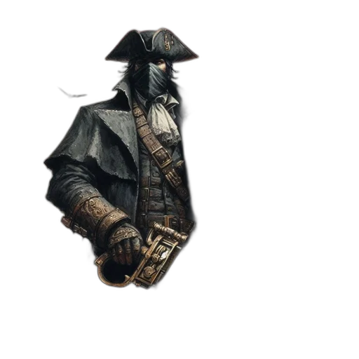 jacket, hat, weapon, mask transparent PNG cut-out