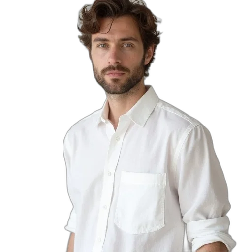 jacket, staff, hair, face transparent PNG cut-out