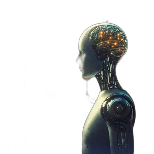 robot, crown, face, concept art transparent PNG cut-out