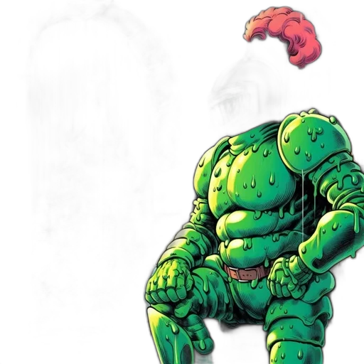 creature, comic book art, concept art, green transparent PNG cut-out