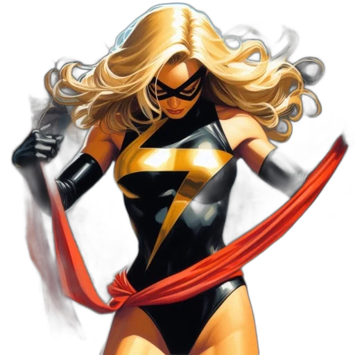 comic book art, concept art, female, superhero transparent PNG cut-out