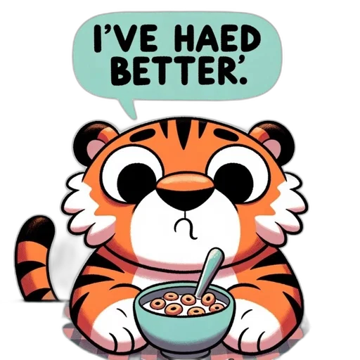 food, anthropomorphic, tiger, eats transparent PNG cut-out