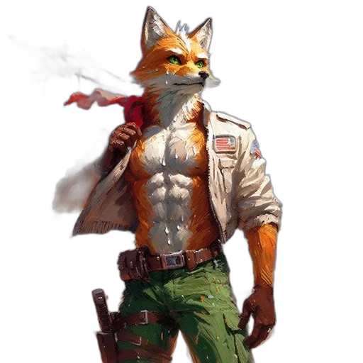 staff, jacket, animal, weapon transparent PNG cut-out