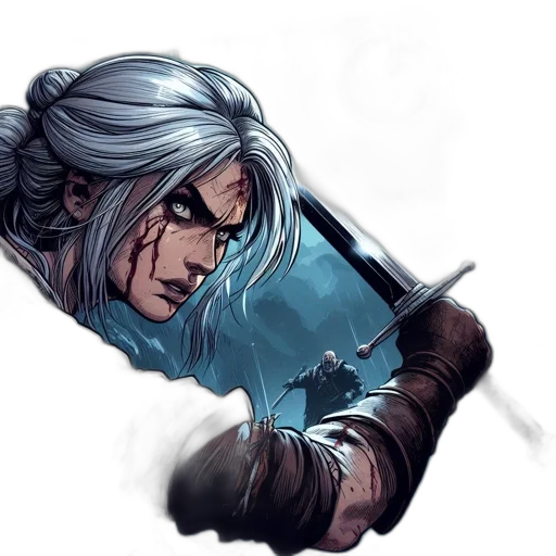 sword, weapon, face, staff transparent PNG cut-out