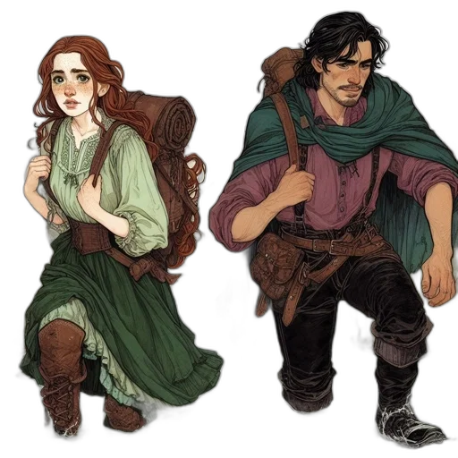 fantasy art, concept art, comic book art, watercolor transparent PNG cut-out