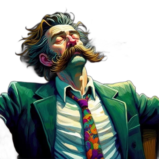 jacket, face, comic book art, concept art transparent PNG cut-out