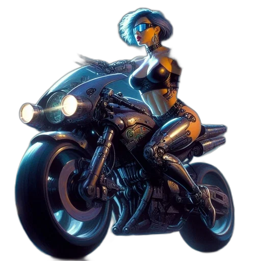 concept art, comic book art, 3d render, cyberpunk transparent PNG cut-out