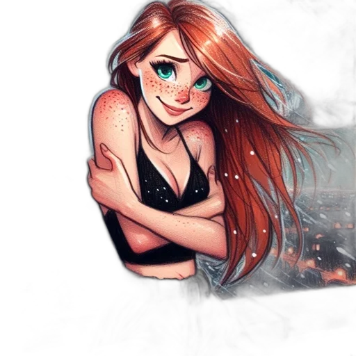 dress, face, fantasy art, comic book art transparent PNG cut-out