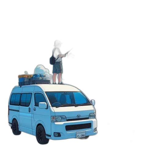 car, staff, umbrella, robot transparent PNG cut-out