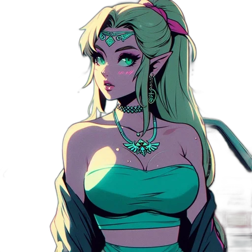 dress, jewelry, anime, concept art transparent PNG cut-out