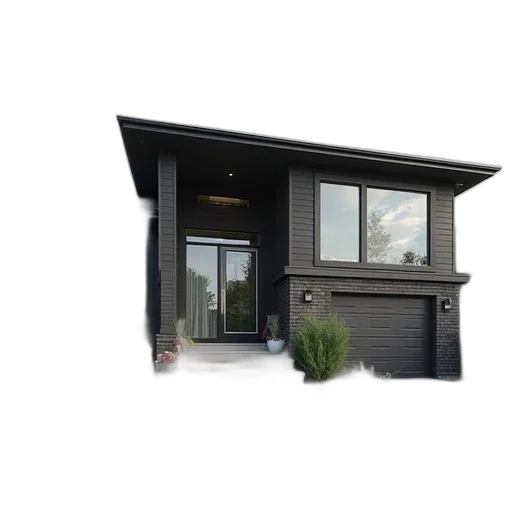 building, 3d render, photorealistic, dark transparent PNG cut-out
