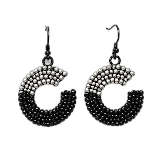 jewelry, pair, earrings, black transparent PNG cut-out