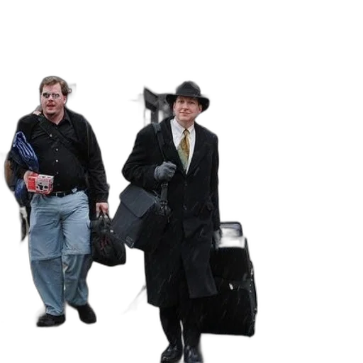 staff, jacket, hat, umbrella transparent PNG cut-out