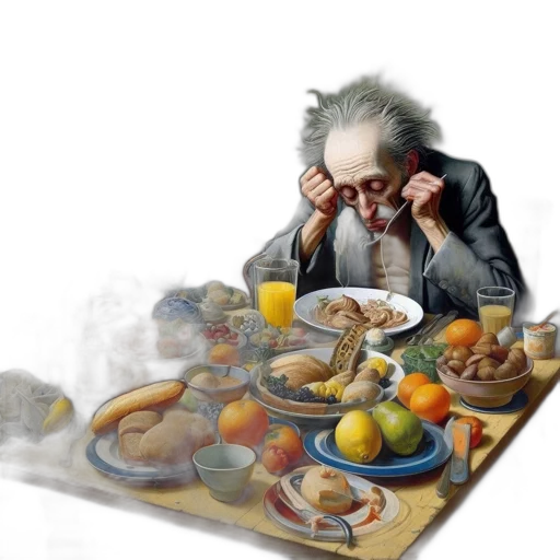 food, concept art, photorealistic, oil painting transparent PNG cut-out