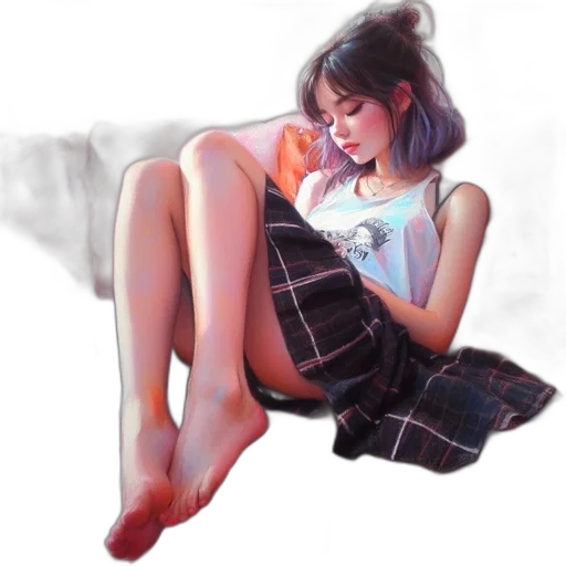 dress, shoes, oil painting, photorealistic transparent PNG cut-out