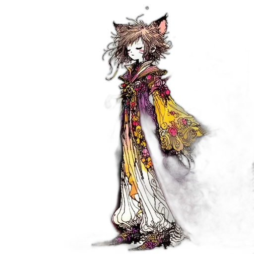 dress, staff, concept art, fantasy art transparent PNG cut-out