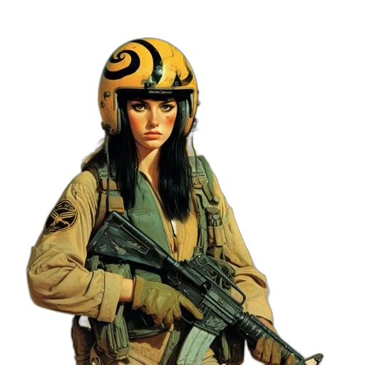 weapon, staff, jacket, comic book art transparent PNG cut-out