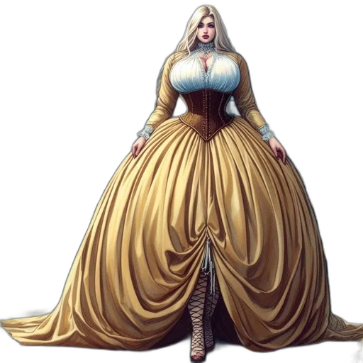 dress, hair, crown, concept art transparent PNG cut-out