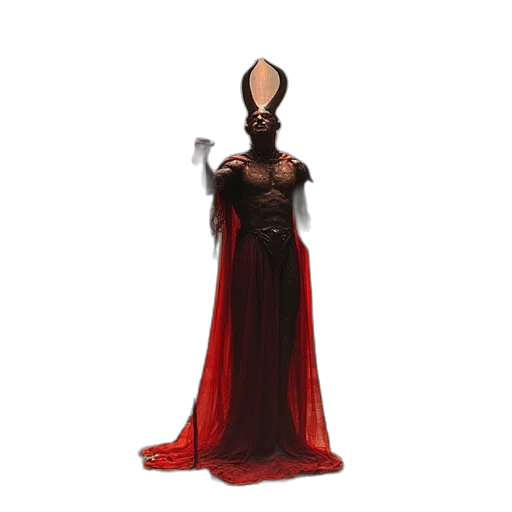 dress, staff, mask, crown transparent PNG cut-out