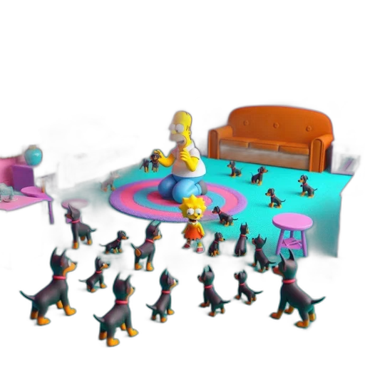 furniture, 3d render, concept art, vaporwave transparent PNG cut-out