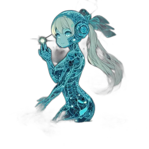 robot, creature, dress, staff transparent PNG cut-out