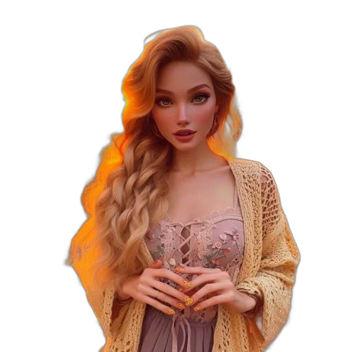 dress, jacket, jewelry, fantasy art transparent PNG cut-out