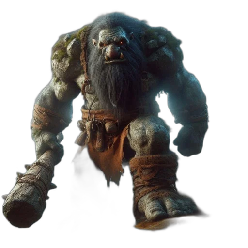 creature, staff, face, weapon transparent PNG cut-out