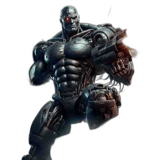 robot, weapon, concept art, comic book art transparent PNG cut-out