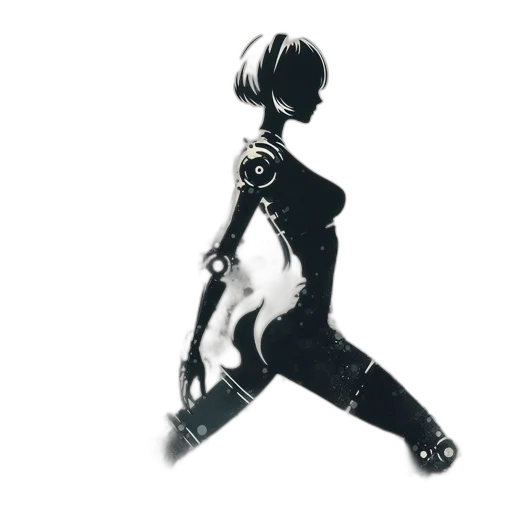 robot, staff, dress, weapon transparent PNG cut-out