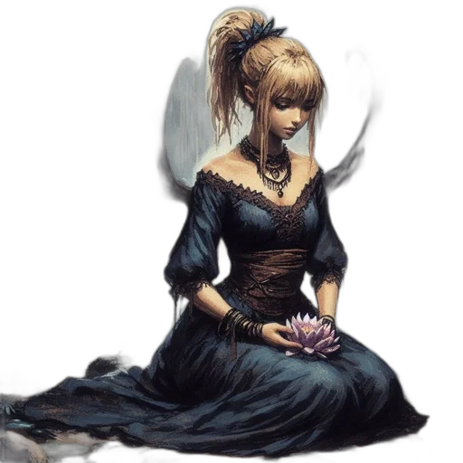 dress, fantasy art, concept art, comic book art transparent PNG cut-out