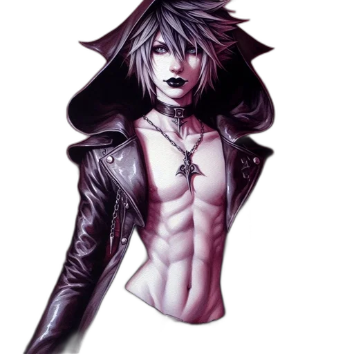 jacket, fantasy art, cyberpunk, watercolor transparent PNG cut-out