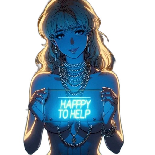 jewelry, robot, cyberpunk, vaporwave transparent PNG cut-out