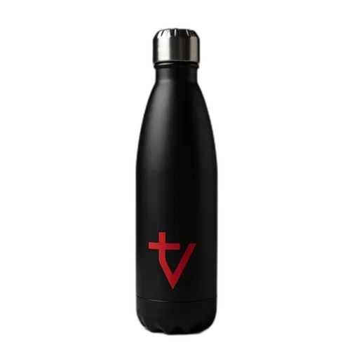 bottle, black, water, silver transparent PNG cut-out