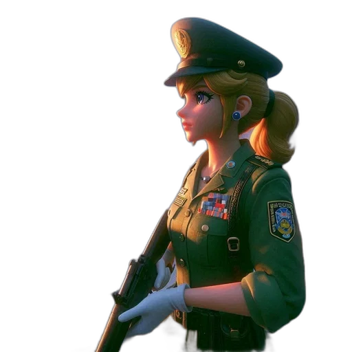 staff, weapon, jacket, hat transparent PNG cut-out