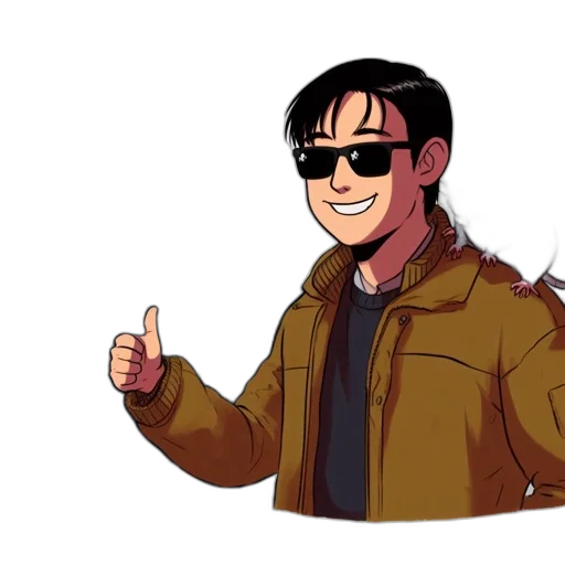 jacket, cartoon, pixel art, anime transparent PNG cut-out