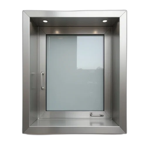 3d render, stainless, steel, wall transparent PNG cut-out