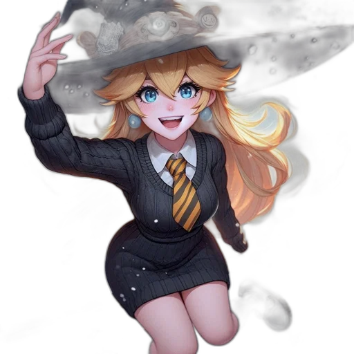 hat, staff, dress, hair transparent PNG cut-out