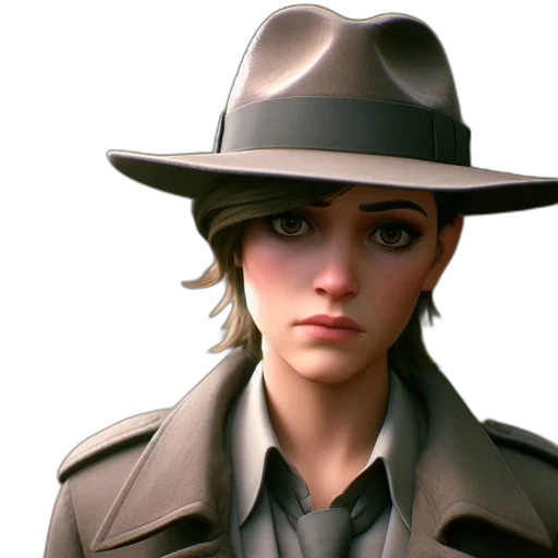 hat, jacket, face, staff transparent PNG cut-out