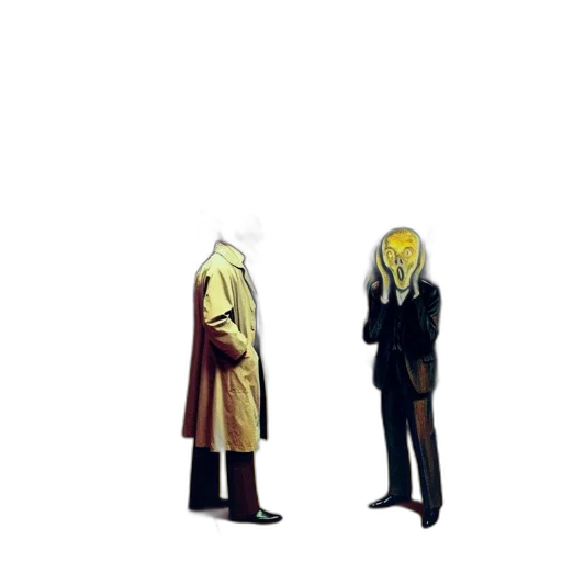 jacket, staff, hair, mask transparent PNG cut-out