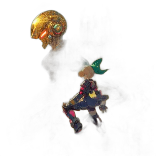 mask, dragon, staff, robot transparent PNG cut-out