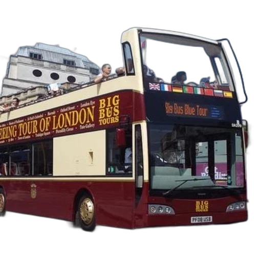 photorealistic, double-decker, bus, big transparent PNG cut-out