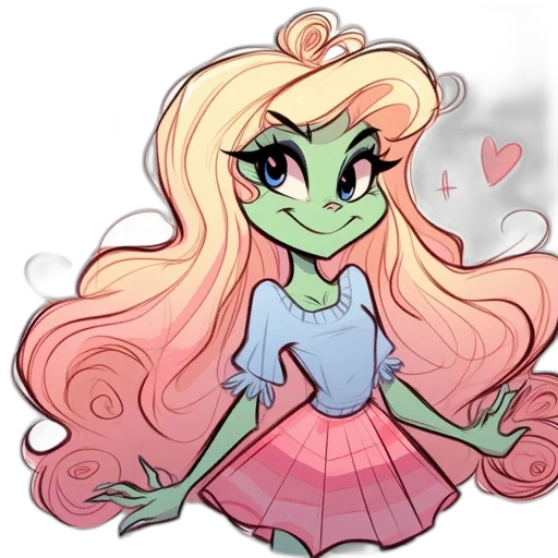 dress, creature, staff, cartoon transparent PNG cut-out